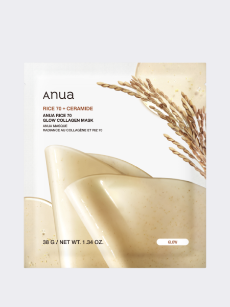 Укрепляющая гидрогелевая маска с экстрактом риса ANUA Rice 70 Glow Collagen Mask Укрепляющая гидрогелевая маска с экстрактом риса ANUA Rice 70 Glow Collagen Mask