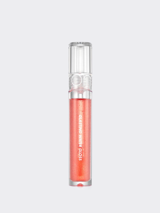 Жидкий блеск для губ с сияющими частицами в кораловом оттенке rom&nd Glasting Water Gloss 01 Sanho Crush