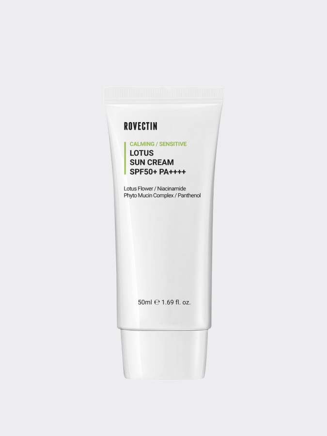 Успокаивающий солнцезащитный крем ROVECTIN Calming Lotus Sun Cream SPF+ PA++++