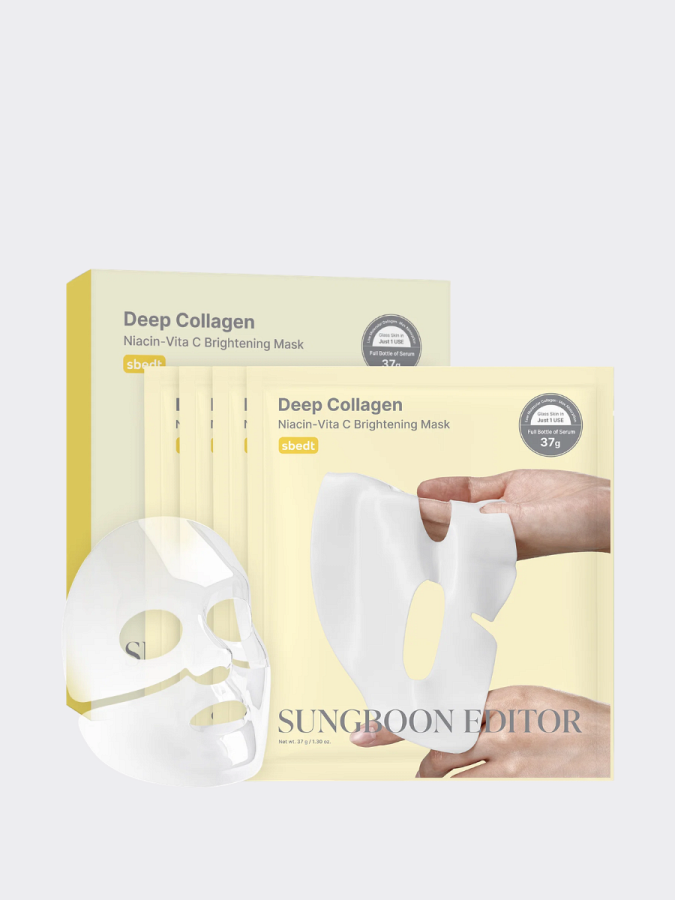 Набор осветляющих гидрогелевых масок с коллагеном и витамином С Sungboon Editor Deep Collagen Niacin Vita C Brightening Mask