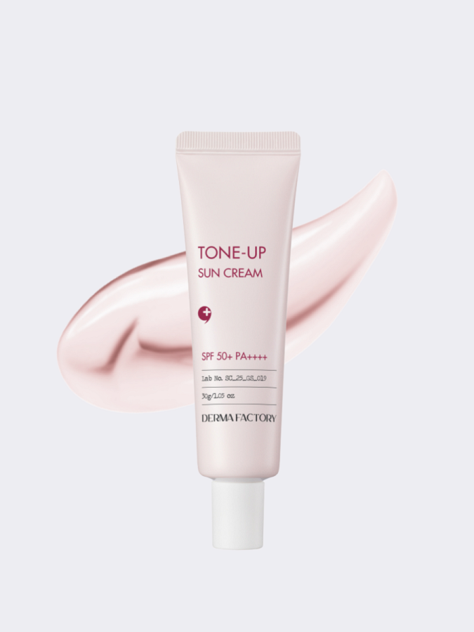 Солнцезащитный крем с каламином Derma Factory Inorganic Tone-Up Sun Cream SPF50+ PA++++