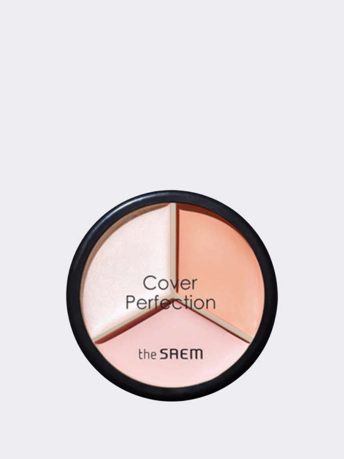 Палетка кремовых корректоров The Saem Cover Perfection Triple Pot Concealer 05 Dark Up Beige
