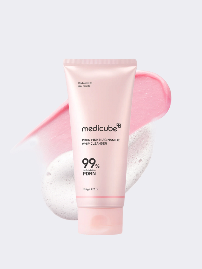 Воздушная пенка для умывания с ниацинамидом и ПДРН Medicube PDRN Pink Niacinamide Whip Cleanser