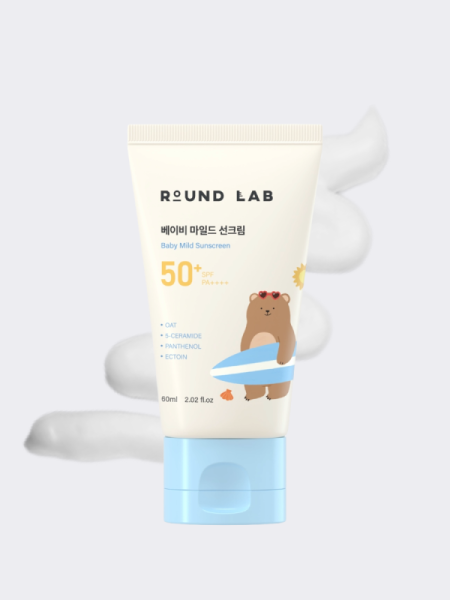 Детский минеральный солнцезащитный крем с керамидами Round Lab Baby Mild Sunscreen SPF50+ PA++++
