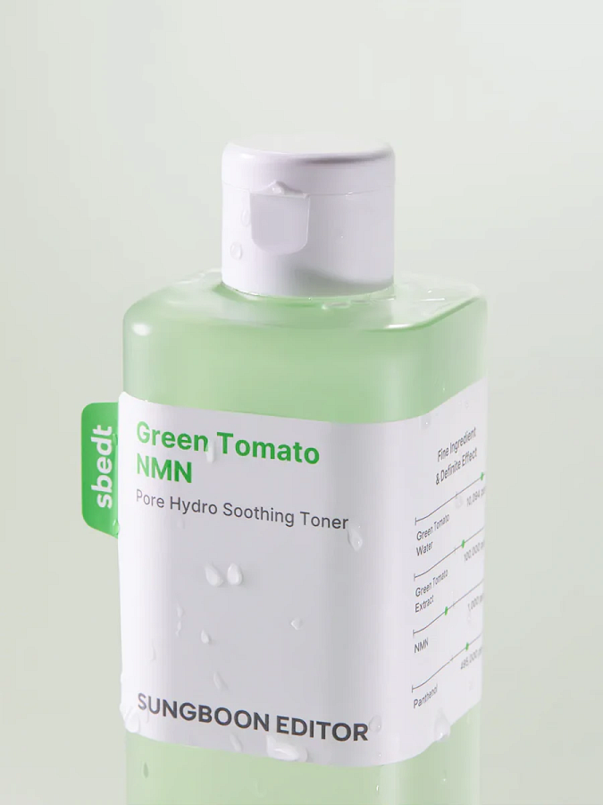 Ампульный тонер с экстрактом зелёного томата Sungboon Editor Green Tomato NMN Pore Hydro Soothing Toner