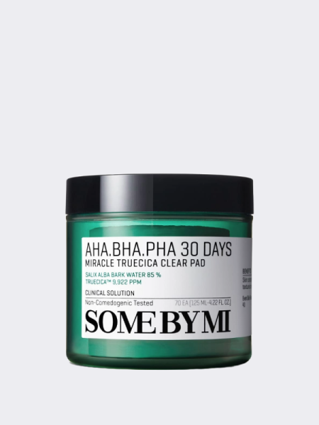 Пилинг-пэды для проблемной кожи с АНА, ВНА и РНА кислотами Some By Mi AHA BHA PHA 30 Days Miracle Truecica Clear Pad Пилинг-пэды для проблемной кожи с АНА, ВНА и РНА кислотами Some By Mi AHA BHA PHA 30 Days Miracle Truecica Clear Pad