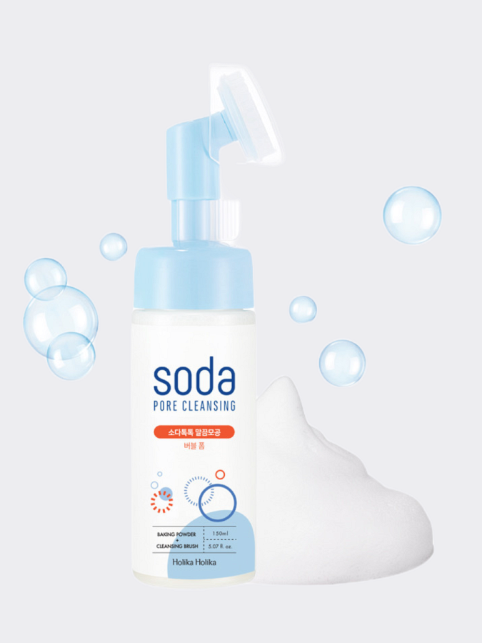 Пузырьковая пенка-щеточка для умывания с содой Holika Holika Soda Tok Tok Clean Pore Bubble Foam