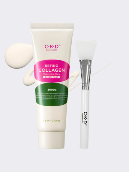 Набор: разглаживающая маска-плёнка + кисть CKD Retino Collagen Small Molecule 300 Tightening Cream Pack