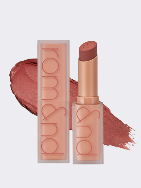 Мягкая кремовая помада в тёмно-нюдовом оттенке rom&nd Zero Matte Lipstick 23 Ruddy Nude