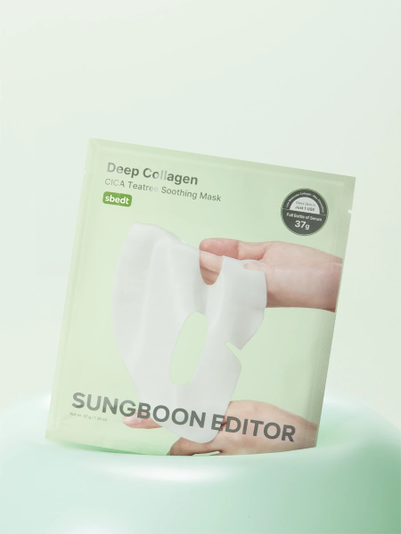 Успокаивающая гидрогелевая маска с экстрактом центеллы Sungboon Editor Deep Collagen Cica Teatree Soothing Mask