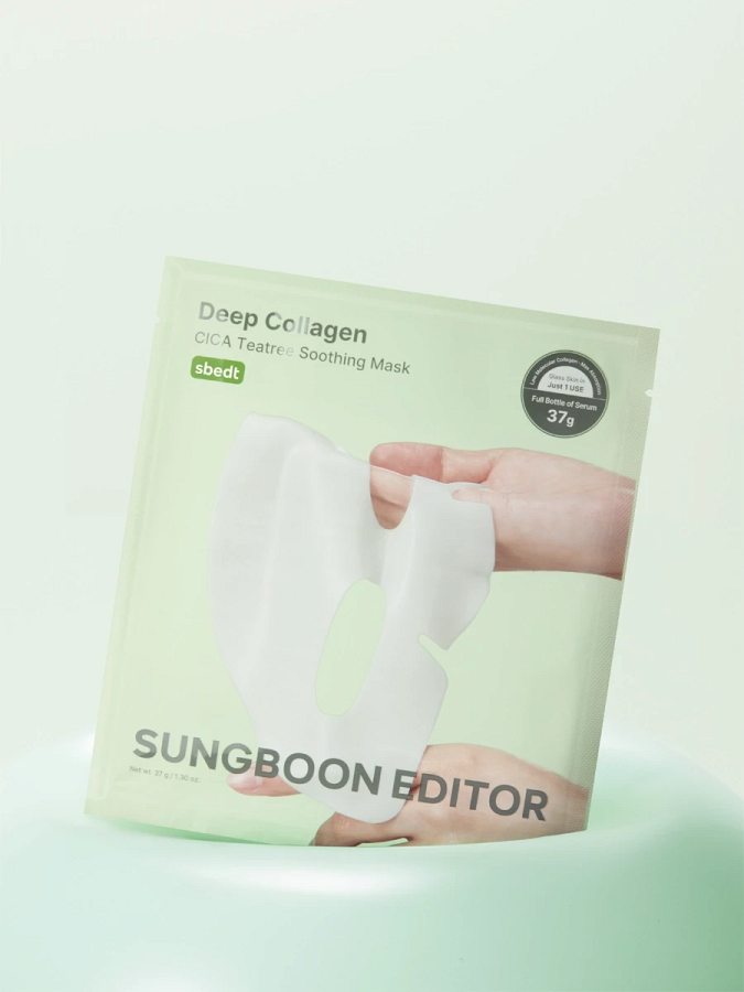 Набор успокаивающих гидрогелевых масок с экстрактом центеллы Sungboon Editor Deep Collagen Cica Teatree Soothing Mask