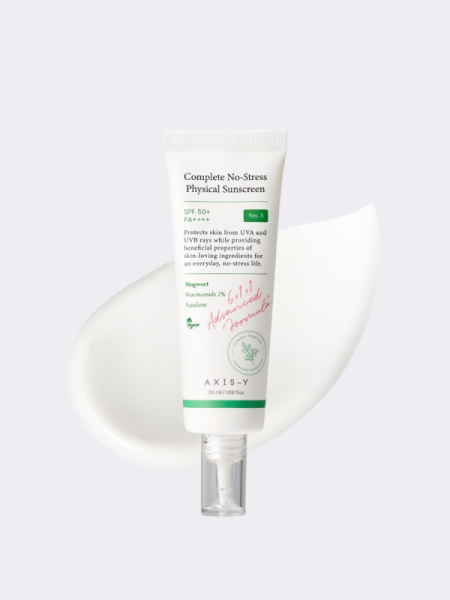 Минеральный солнцезащитный крем с ниацинамидом AXIS-Y Complete No-Stress Physical Sunscreen V.3 SPF50+ PA++++