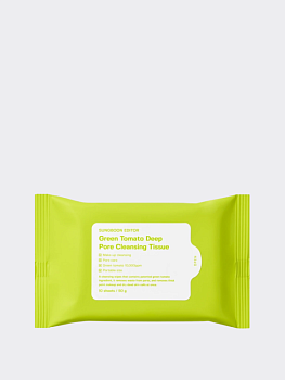 Очищающие салфетки для снятия макияжа Sungboon Editor Green Tomato Deep Pore Cleansing Tissue