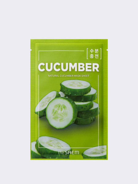 Охлаждающая тканевая маска для лица с экстрактом огурца The Saem Natural Cucumber Mask Sheet Охлаждающая тканевая маска для лица с экстрактом огурца The Saem Natural Cucumber Mask Sheet