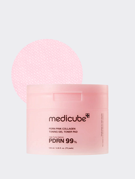 Укрепляющие гелевые тонер-диски с коллагеном и ПДРН Medicube PDRN Pink Collagen Toning Gel Toner Pad