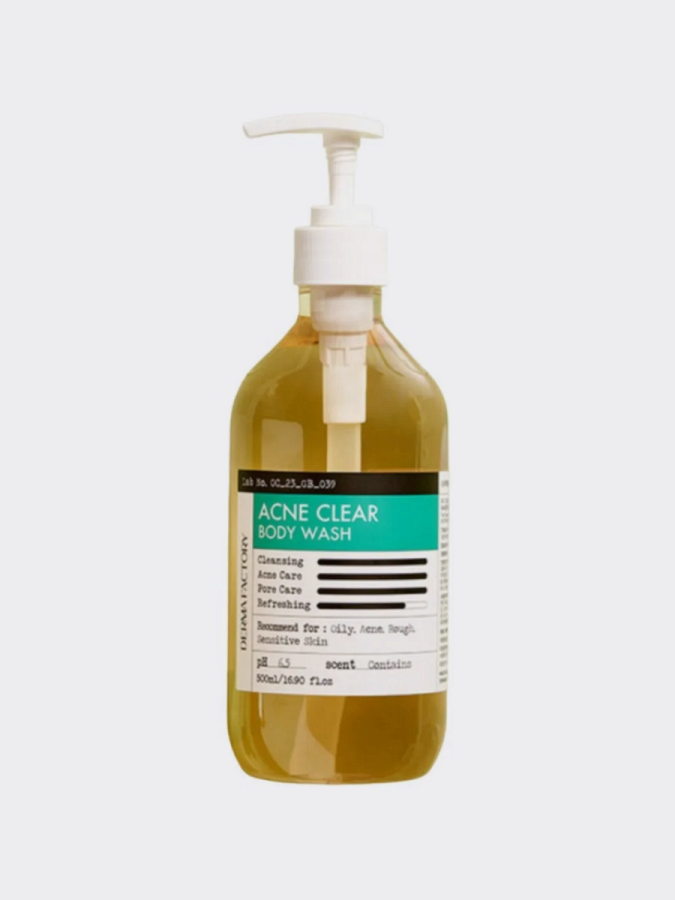 Противовоспалительный гель для душа с салициловой кислотой Derma Factory Acne Clear Body Wash