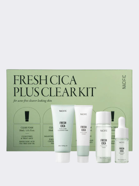 Набор успокаивающий миниатюр для лица с экстрактом центеллы Nacific Fresh Cica Plus Clear Kit Набор успокаивающий миниатюр для лица с экстрактом центеллы Nacific Fresh Cica Plus Clear Kit