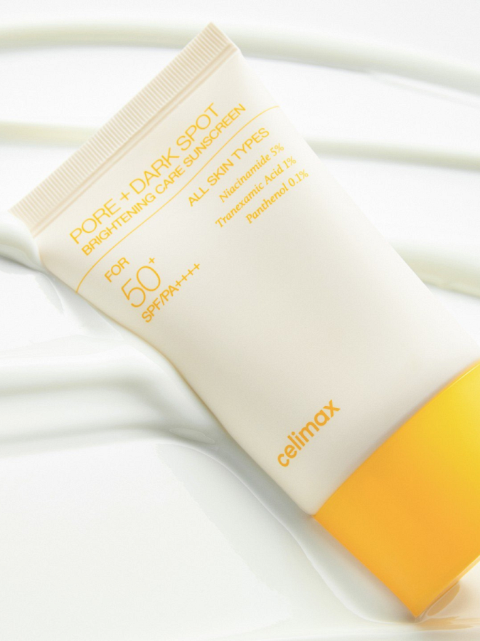 Осветляющий солнцезащитный крем для лица с ниацинамидом Celimax Pore+Dark Spot Brightening Sun Cream SPF50+PA++++