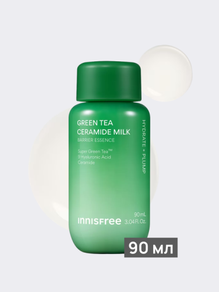 Молочный тонер-эссенция с керамидами и экстрактом зеленого чая innisfree Green Tea Ceramide Milk Barrier Essence