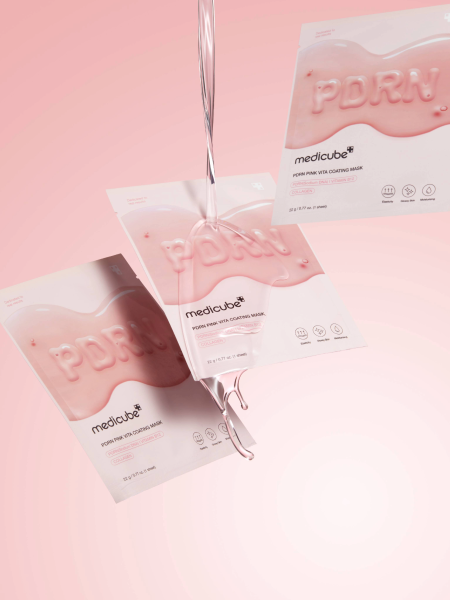 Укрепляющая тканевая маска с коллагеном и ПДРН Medicube PDRN Pink Vita Coating Mask