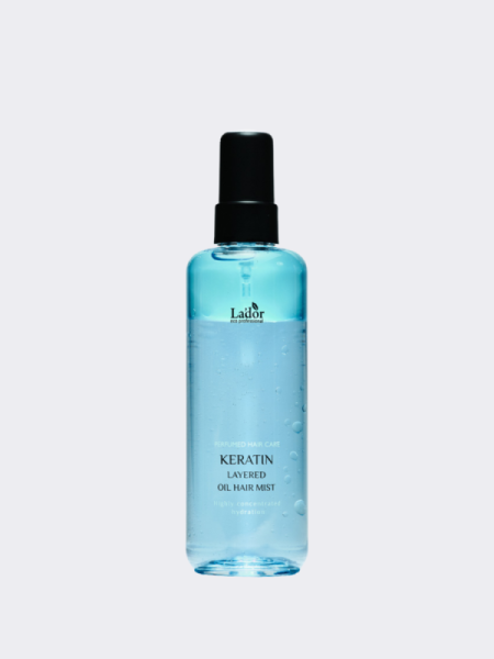 Парфюмированный двухфазный спрей для волос La’dor Keratin Layered Oil Hair Mist Парфюмированный двухфазный спрей для волос La’dor Keratin Layered Oil Hair Mist
