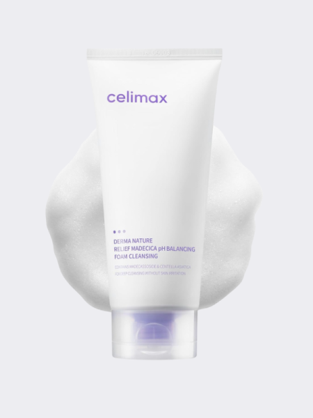 Деликатная пенка для умывания с экстрактом центеллы Celimax Derma Nature Relief Madecica pH Balancing Foam Cleansing