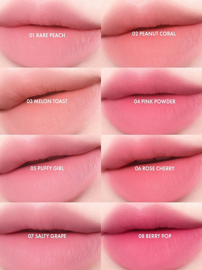 Вельветовый пигмент для губ AMUSE Powder Velvet Tint 01 Rare Peach