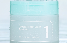 Успокаивающие тонер-пэды для лица с экстрактом центеллы Numbuzin No.1 Centella Re-Leaf Green Toner Pad