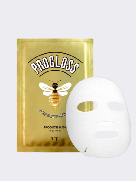 Питательная тканевая маска с золотом и прополисом VT Cosmetics Progloss Mask Питательная тканевая маска с золотом и прополисом VT Cosmetics Progloss Mask