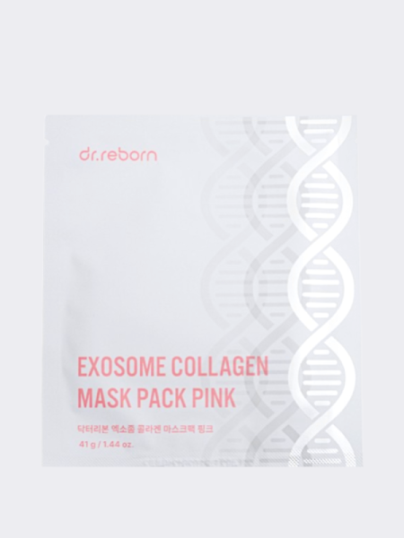 Осветляющая гидрогелевая маска экзосомами и бисабололом DR.REBORN Exosome Collagen Mask Pack Pink