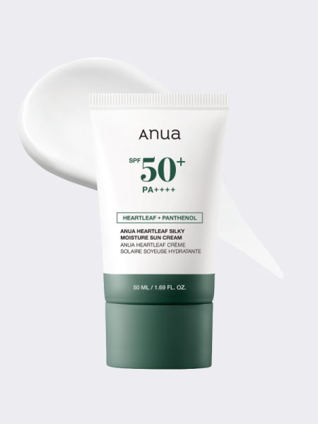 Солнцезащитный крем с экстрактом хауттюйнии ANUA Heartleaf Silky Moisture Sun Cream SPF50+ PA++++