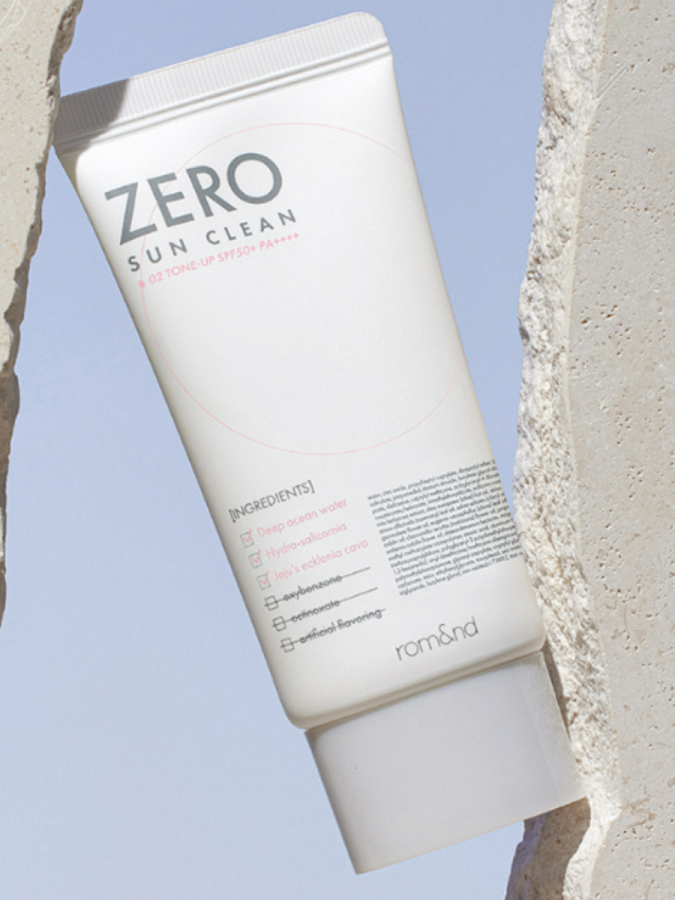 Солнцезащитный крем с эффектом выравнивания тона кожи rom&nd Zero Sun Clean 02 Tone Up SPF50+PA++++