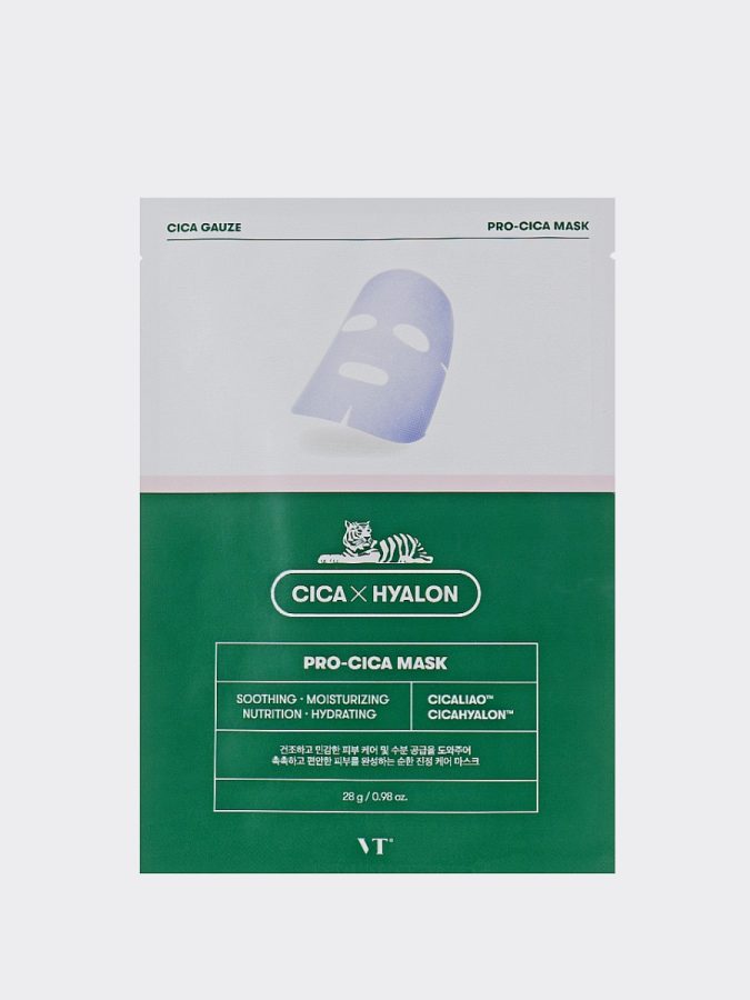 Успокаивающая тканевая маска с экстрактом центеллы азиатской VT Cosmetics Cica Hyalon Pro Cica Mask