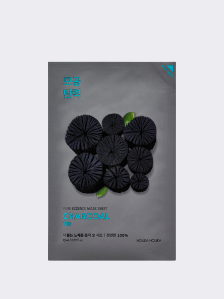 Очищающая тканевая маска с древесным углём Holika Holika Pure Essence Mask Sheet Charcoal Очищающая тканевая маска с древесным углём Holika Holika Pure Essence Mask Sheet Charcoal