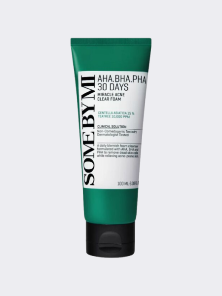Пенка для проблемной кожи с кислотами Some By Mi AHA-BHA-PHA 30 Days Miracle Acne Clear Foam Пенка для проблемной кожи с кислотами Some By Mi AHA-BHA-PHA 30 Days Miracle Acne Clear Foam
