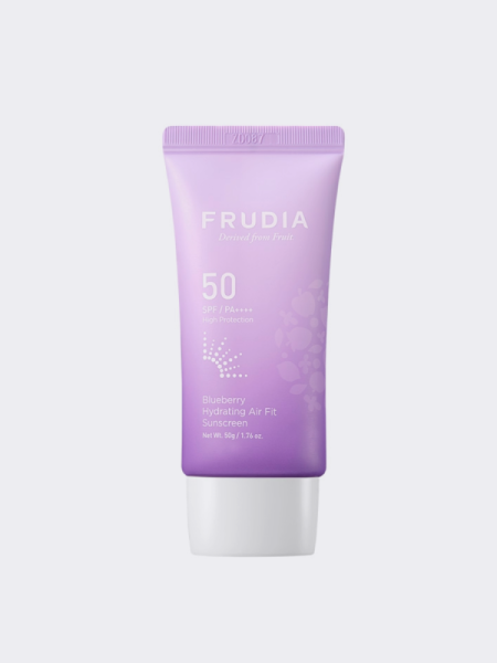 Лёгкий солнцезащитный крем с экстрактом черники FRUDIA Blueberry Hydrating Air Fit Sunscreen SPF50+ PA++++ Лёгкий солнцезащитный крем с экстрактом черники FRUDIA Blueberry Hydrating Air Fit Sunscreen SPF50+ PA++++