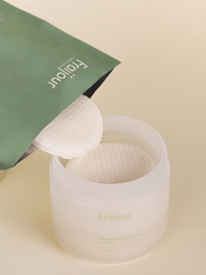 Тонизирующие пэды для лица (рефил) Fraijour Original Herb Wormwood Pore Pad Refill
