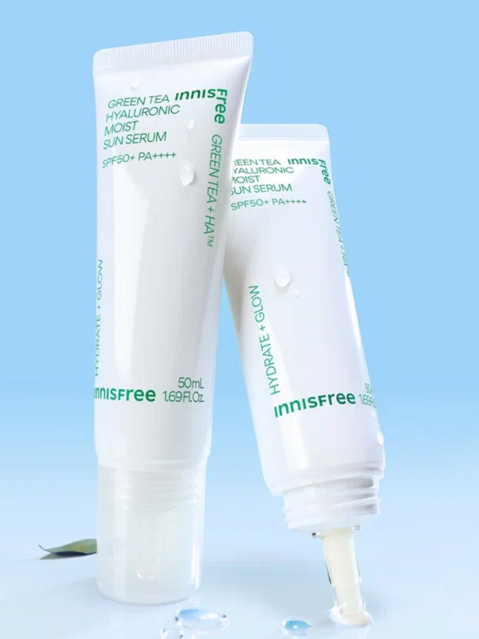 Солнцезащитный флюид с экстрактом зеленого чая innisfree Green Tea Hyaluronic Moist Sun Serum SPF50+ PA++++