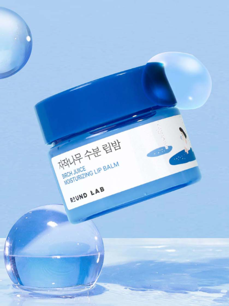 Набор: Увлажняющий бальзам для губ с берёзовым соком + кисть Round Lab Birch Juice Moisturizing Lip Balm