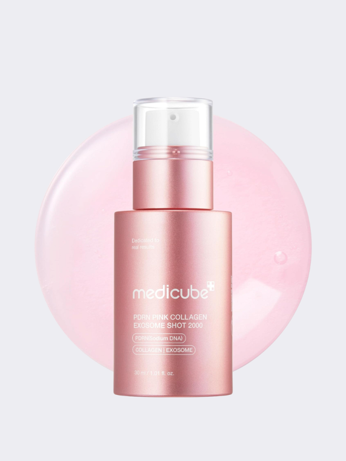Разглаживающая сыворотка для лица со спикулами и ПДРН Medicube PDRN Pink Exosome Shot Serum 2000