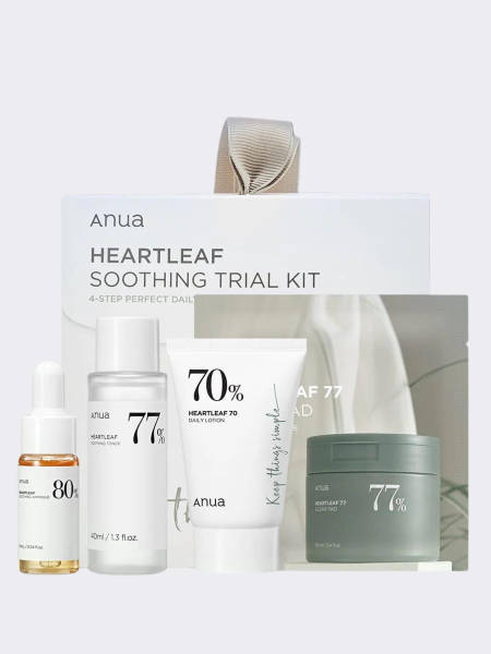 Набор миниатюр для ухода за кожей с экстрактом хауттюйнии ANUA Heartleaf Soothing Trial Kit Набор миниатюр для ухода за кожей с экстрактом хауттюйнии ANUA Heartleaf Soothing Trial Kit