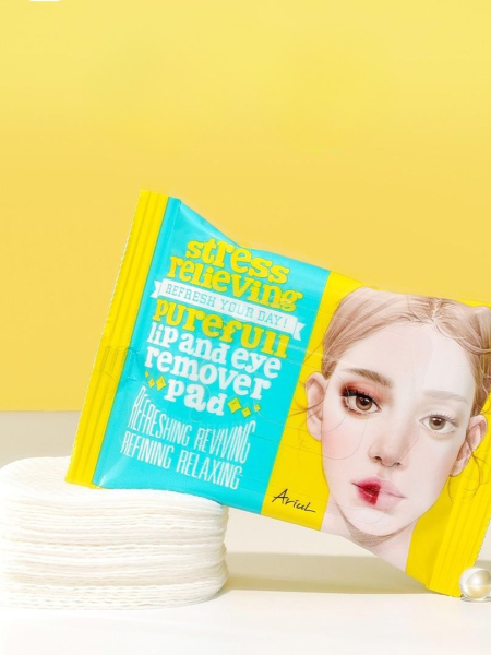 Очищающие пэды для губ и глаз с растительными экстрактами Ariul Stress Relieving Purefull Lip and Eye Remover Pad