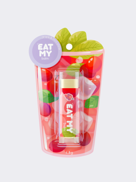 Бальзам для губ с ароматом "Виноградно-мятный чиллер" EAT MY BALM Aftersun Grape & Mint Chiller