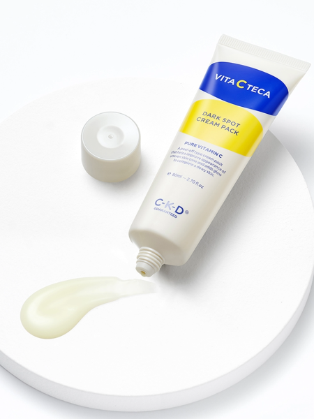 Набор: осветляющая маска-плёнка с витамином С + кисть CKD Vita C Teca Dark Spot Cream Pack