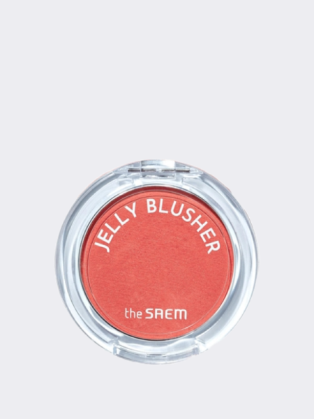 Мягкие румяна с сияющим финишем в оранжевом оттенке The Saem Jelly Blusher OR01 Dazzling Orange