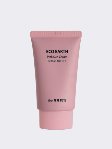 Солнцезащитный крем с каламином The Saem Eco Earth Pink Sun Cream SPF 50+ PA++++ Солнцезащитный крем с каламином The Saem Eco Earth Pink Sun Cream SPF 50+ PA++++