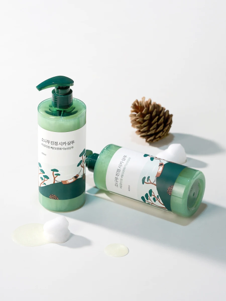 Себорегулирующий шампунь с экстрактом сосны и центеллы Round Lab Pine Calming Cica Shampoo