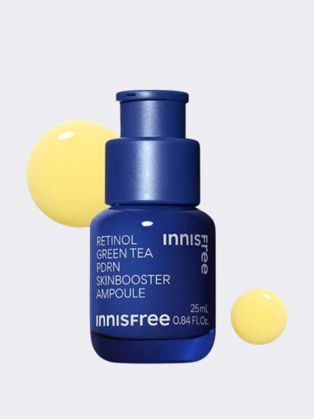 Укрепляющая сыворотка-бустер с ретинолом и ПДРН innisfree Retinol Green Tea PDRN Skinbooster Ampoule