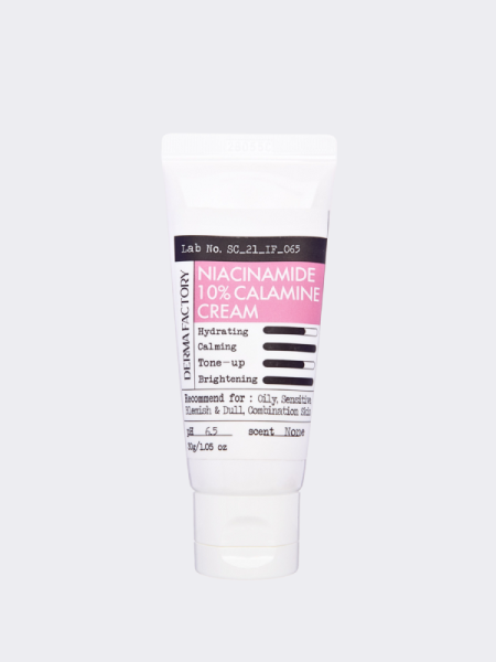 Себорегулирующий крем для лица с ниацинамидом и каламином Derma Factory Niacinamide 10% Calamine Cream Себорегулирующий крем для лица с ниацинамидом и каламином Derma Factory Niacinamide 10% Calamine Cream