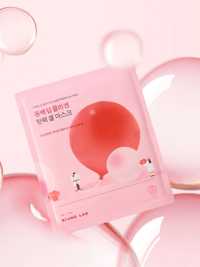 Набор гидрогелевых масок для лица с экстрактом камелии Round Lab Camellia Deep Collagen Firming Gel Mask Set